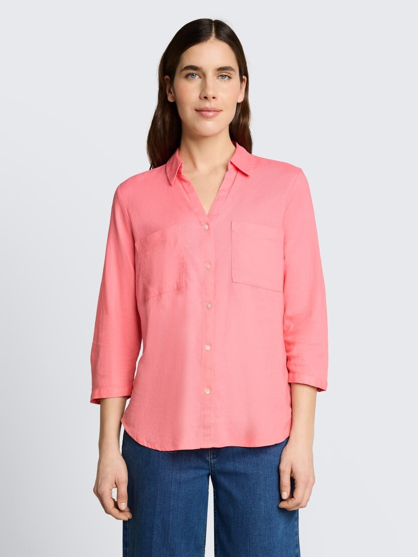 Bluza od mješavine lana - Ružičasta_4715656