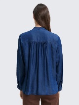 Bluză cu fundă la gât - Albastru_2308952