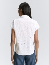 Bluză cu broderie - Alb_4090779