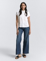 Bluză cu broderie - Alb_4090779