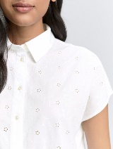 Bluză cu broderie - Alb_4090779