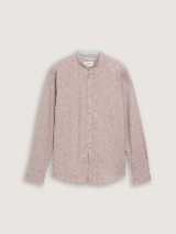 Cămaşă din bumbac şi in - Bej_5850243