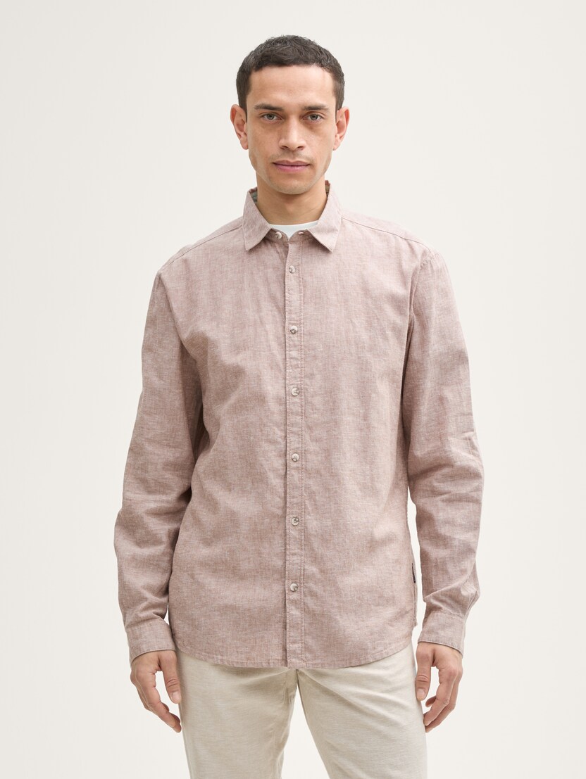  Košulja pamuk/lan - Bež-1045102-37203-14