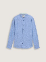 Košulja od mešavine pamuka i lana - Plava_3779280