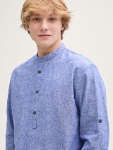 Košulja pamuk/lan - Plava_6057002