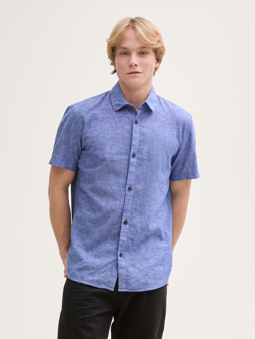 Košulja pamuk-lan - Plava
