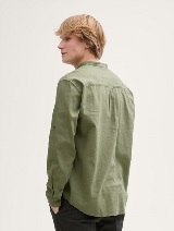Košulja od mešavine pamuka i lana - Zelena_4663036