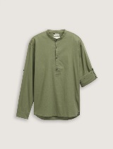 Košulja od mešavine pamuka i lana - Zelena_4663036