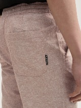 Pantalone od mešavine pamuka i lana - Bež_790282