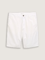 Pantaloni scurţi din bumbac şi in - Alb_5130869