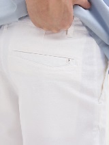 Pantaloni scurţi din bumbac şi in - Alb_5130869