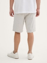 Pantaloni scurţi din bumbac şi in - Bej_897079