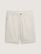 Pantaloni scurţi din bumbac şi in - Bej_897079