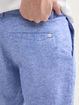 Pantaloni scurţi din bumbac şi in - Albastru_1334121