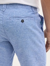 Chino kratke hlače pamuk/lan - Plava_8934692