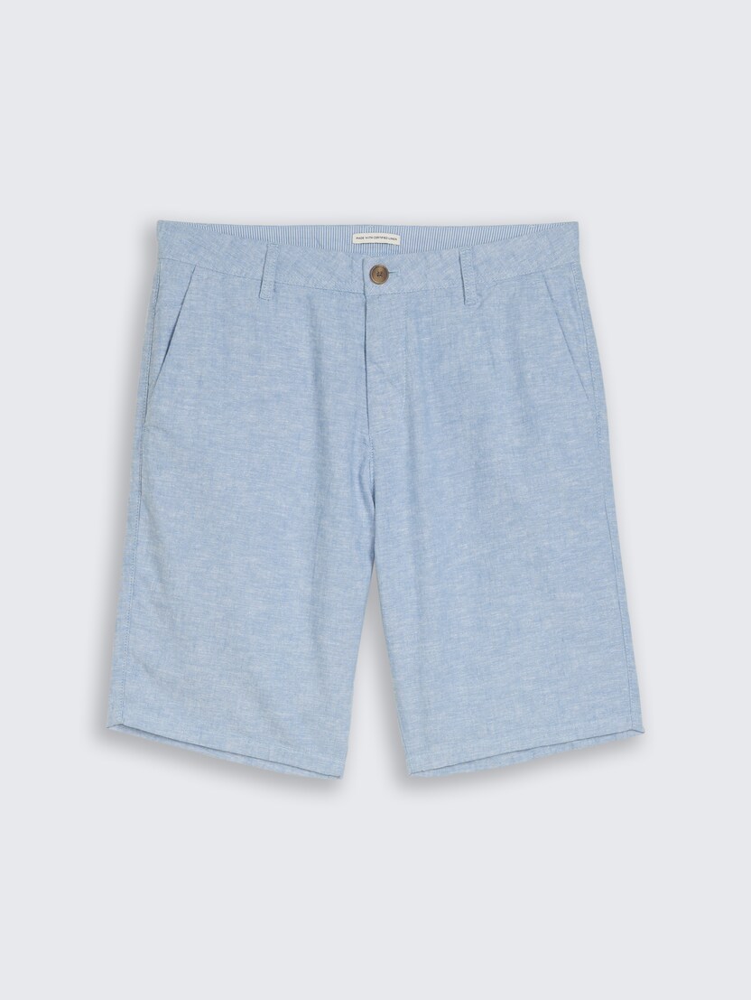 Bombažne lanene kratke hlače - Modra_9191652