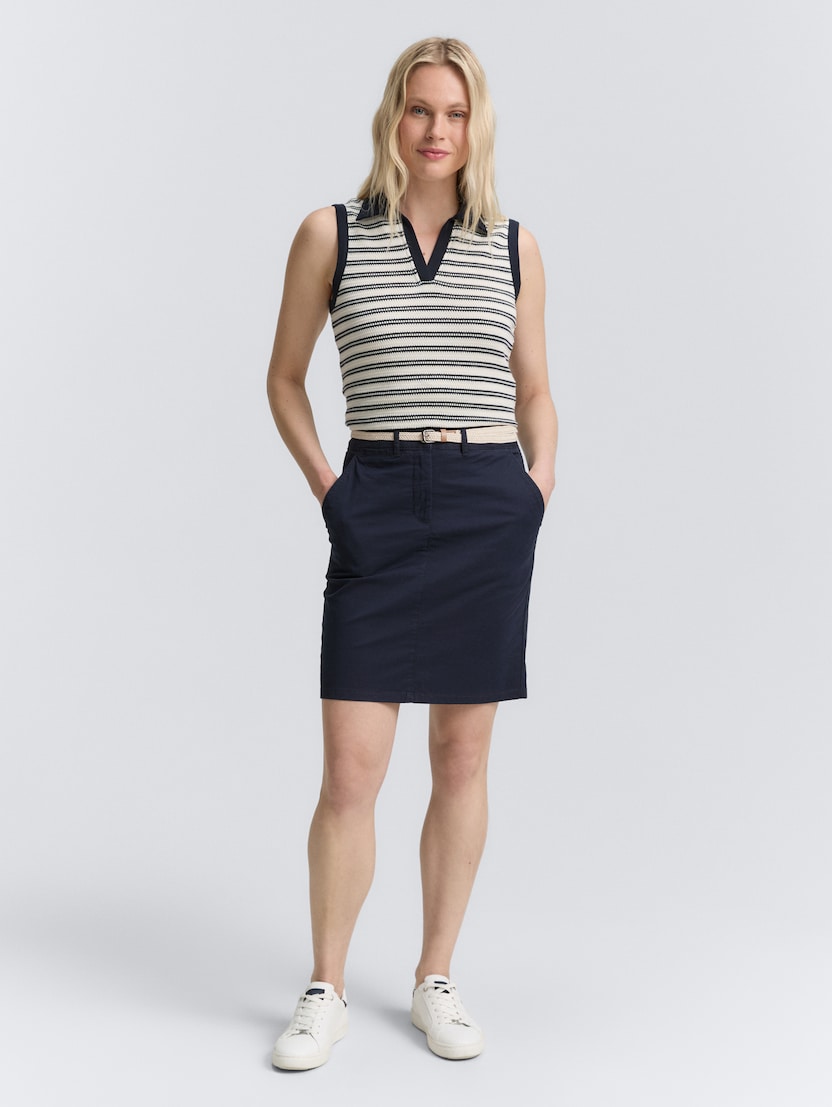  Fustă chino cu detalii şnur - Albastru-1045750-10668-16