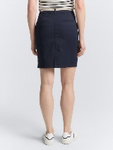 Fustă chino cu detalii şnur - Albastru_6946570