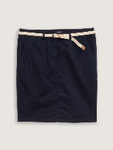 Fustă chino cu detalii şnur - Albastru_6946570