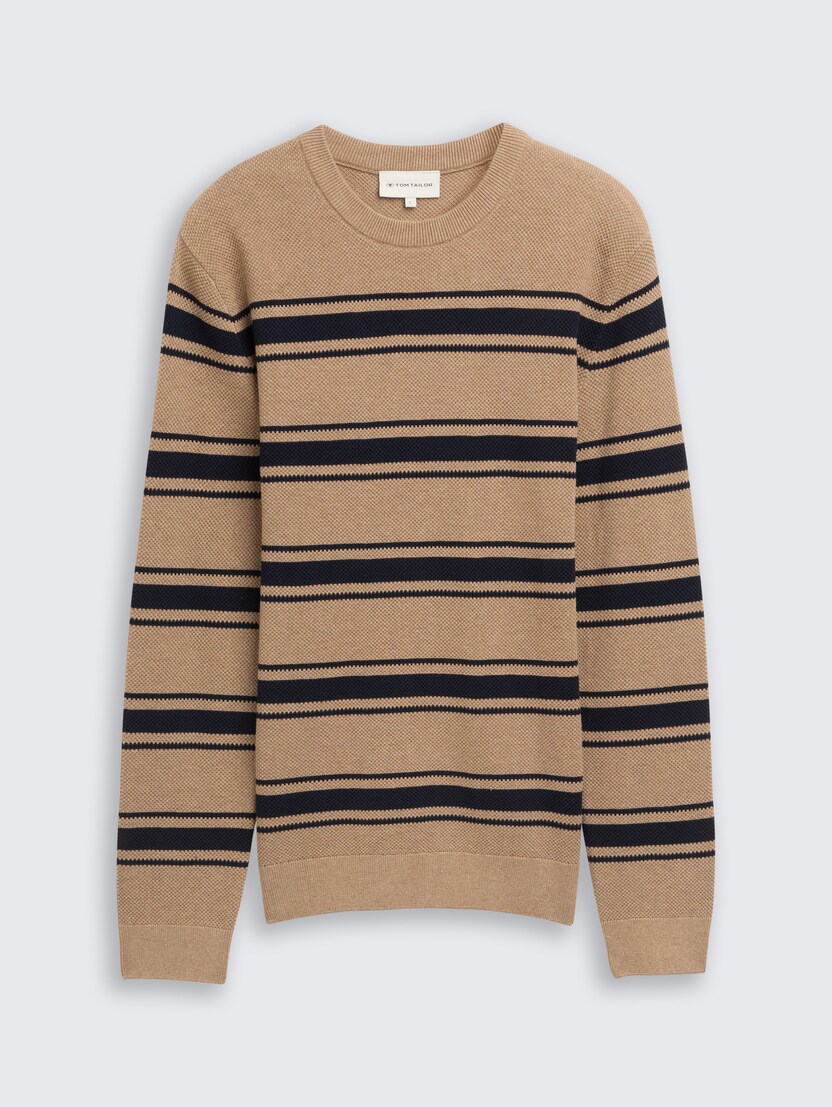 Pulover tricotat în dungi - Model/Mai multe culori_2028170