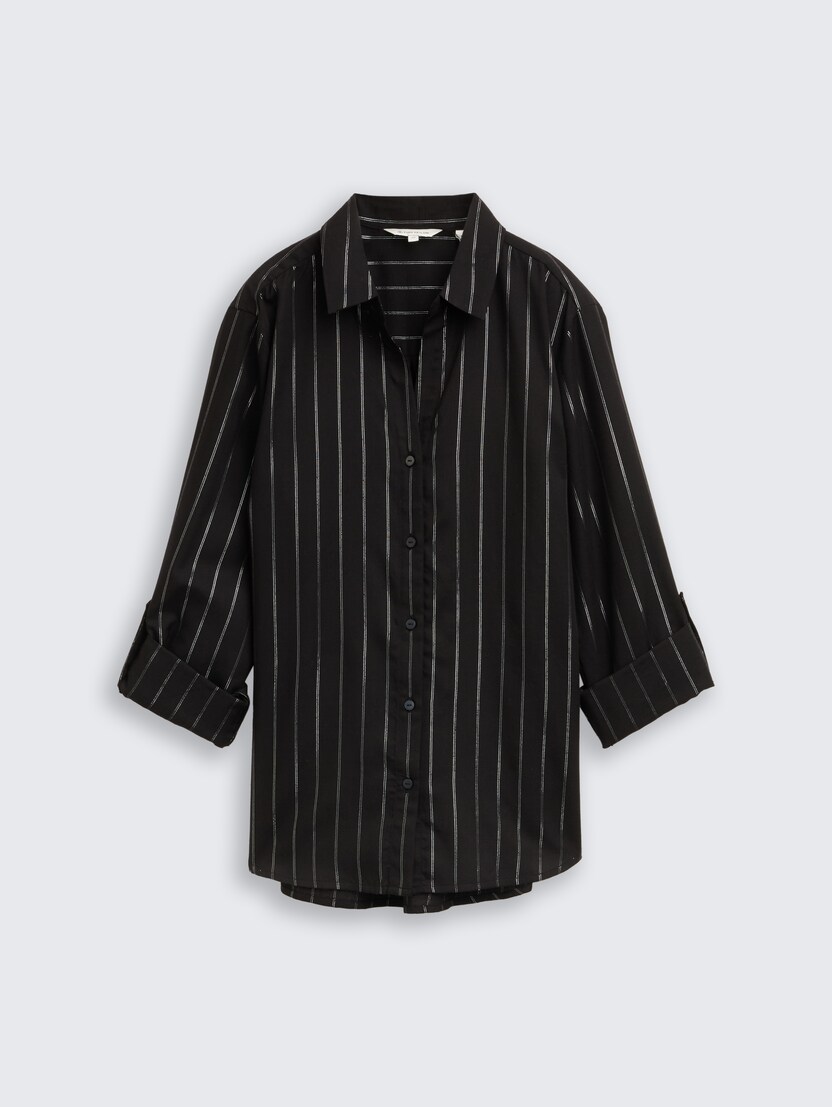 Črtasta bluza - Črna_8222204