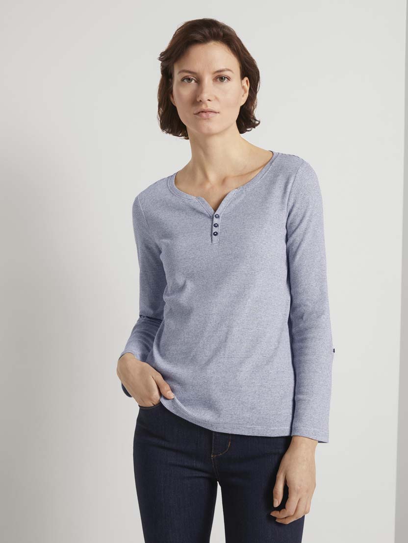 Majica s Henley izrezom - Uzorak-višebojna