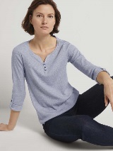 Majica s Henley izrezom - Uzorak/višebojna_9180949