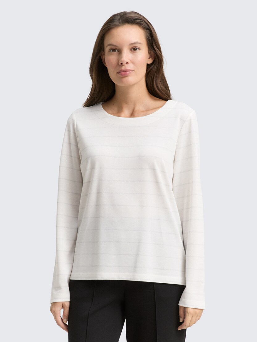 Tricou în dungi - Alb-1048946-39269-16