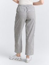 Pantaloni tip culotte din material încreţit - Albastru_6889551