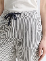 Pantaloni tip culotte din material încreţit - Albastru_6889551