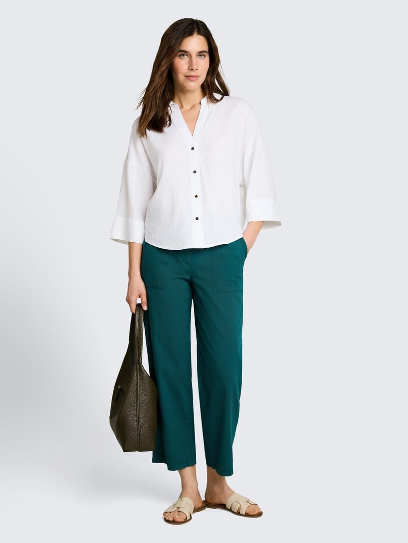 Culotte hlače iz seersucker tkanine - Zelena_3932849