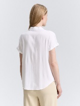 Bluză din material compact - Alb_3662569