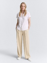 Bluză din material compact - Alb_3662569