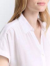 Bluză din material compact - Alb_3662569