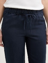 Pantaloni din in - Albastru_2380671