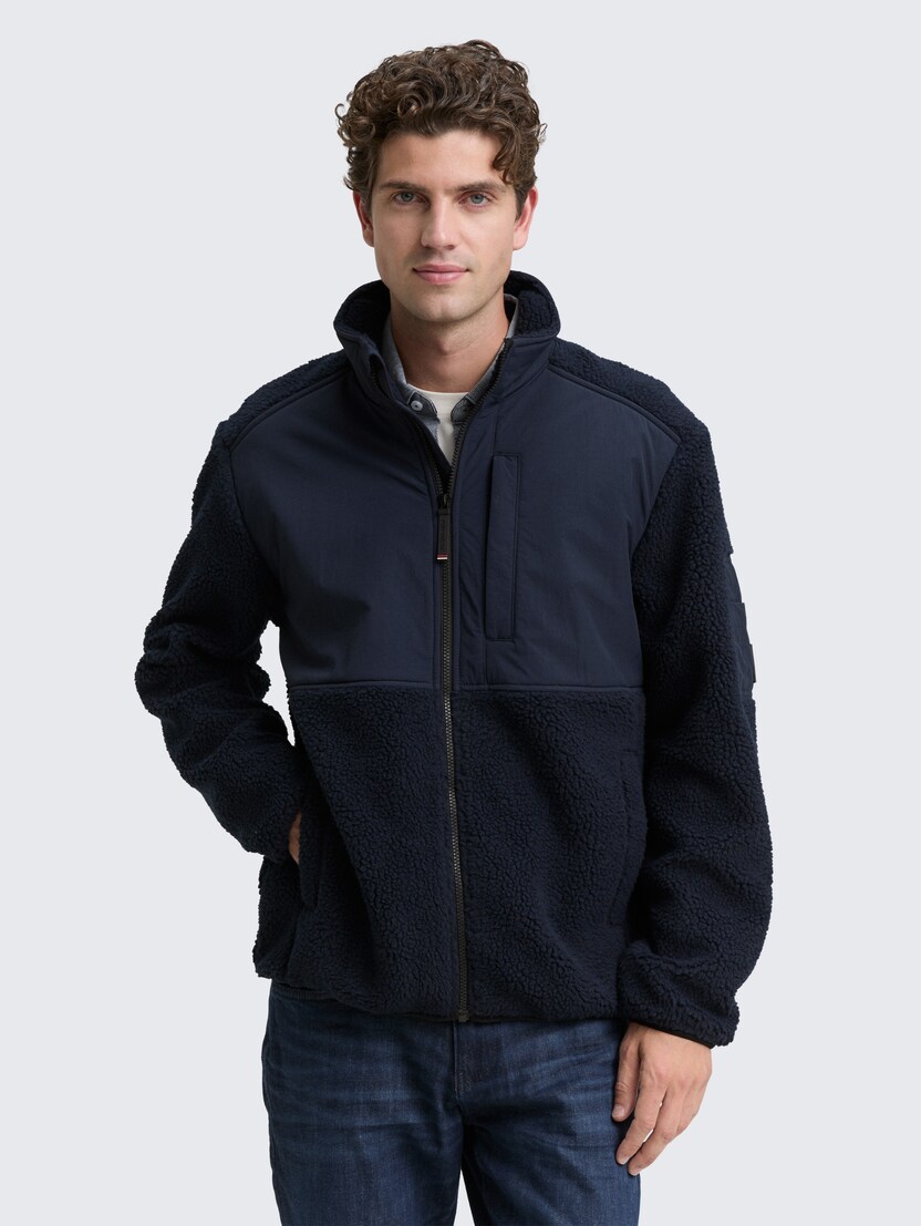 Jakna iz mehke tkanine - Modra_9672223