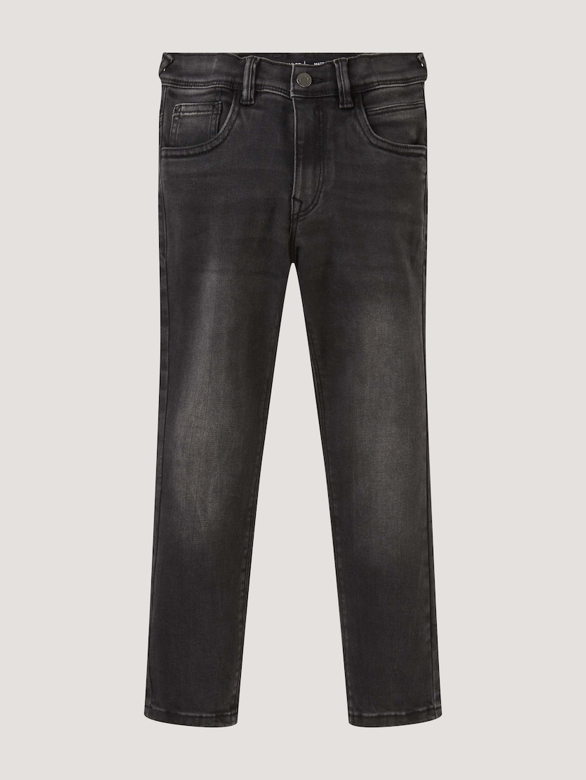  Kavbojke Matt v rahlo spranem videzu - Črna-1029980-10243