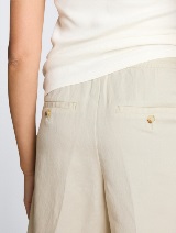 Kratke pantalone od mešavine lana - Bež_6160253