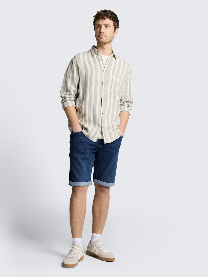 Josh kratke pantalone od teksasa klasičnog kroja - Plava-1050032-10119-15