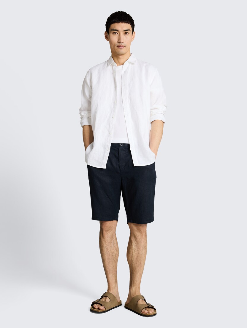 Lanene kratke pantalone - Plava_534856