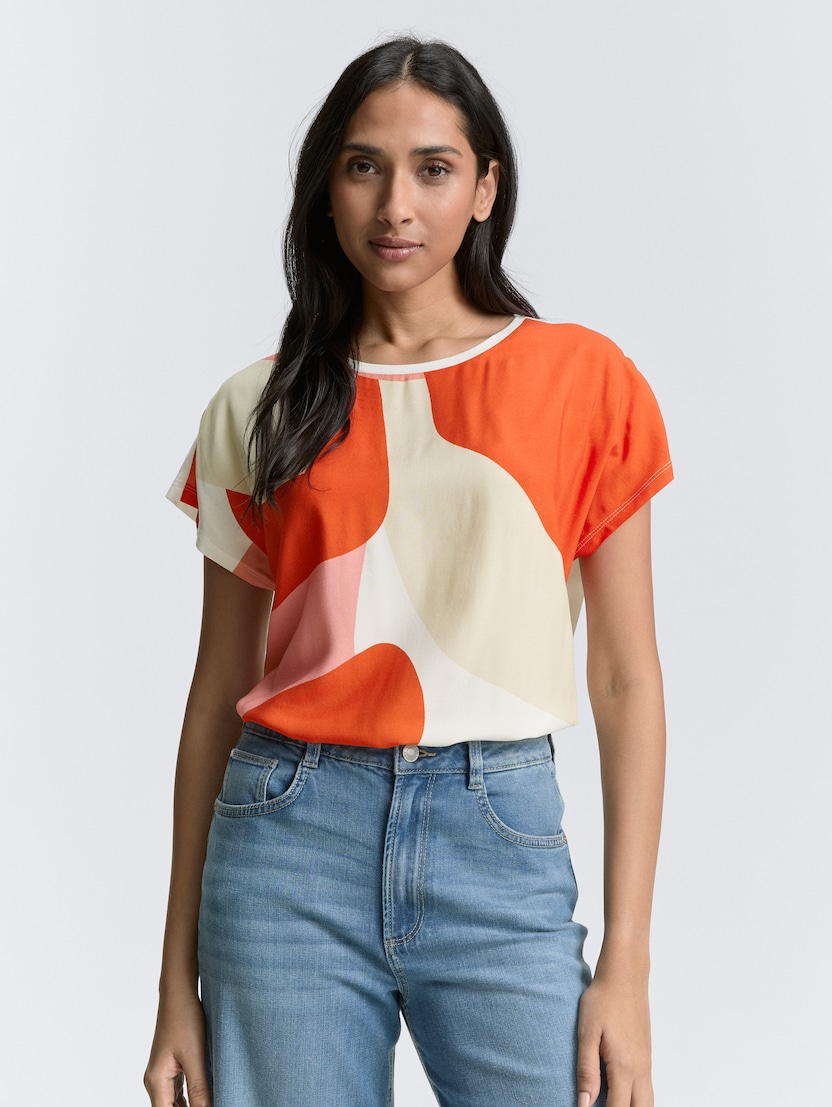  Majica od mješavine materijala - Uzorak/višebojna-1045569-38042-14