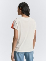 Majica od mješavine materijala - Uzorak/višebojna_7405244