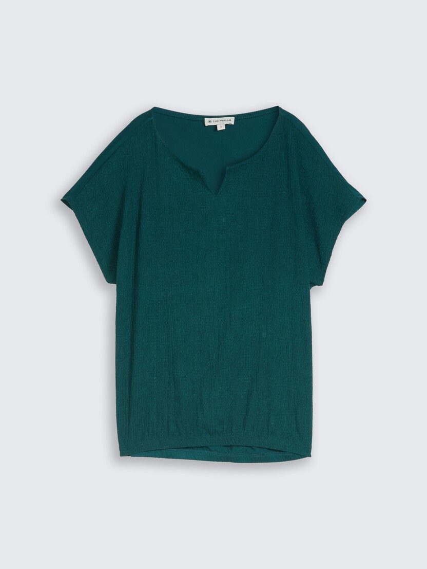 Majica od mešavine materijala - Zelena-1051579-12818-15