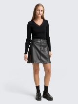 Tricou cu detalii din dantelă - Negru_689361