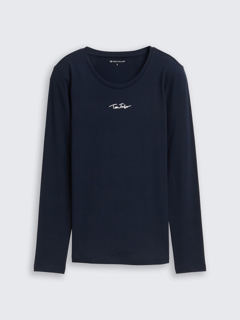 Majica sa sjajnim printom loga - Plava_170450