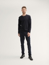 Majica sa Henley izrezom - Crna_6472484