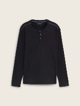 Majica sa Henley izrezom - Crna_6472484