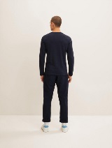 Majica sa Henley izrezom - Plava_6662891