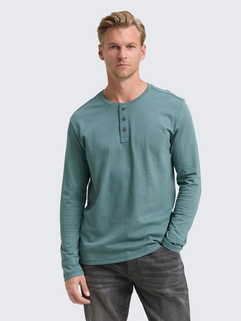  Majica s Henley izrezom - Zelena-1034356-30105