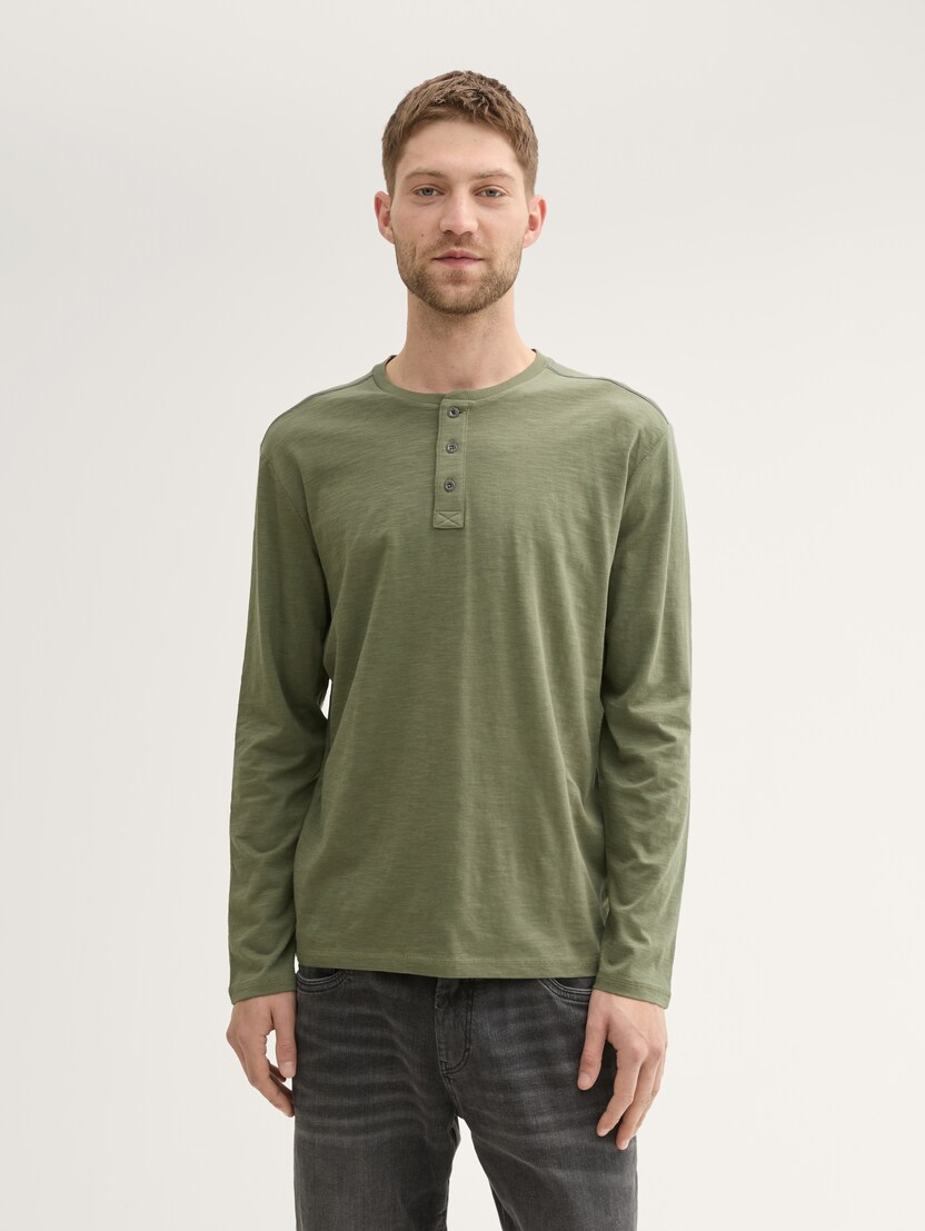 Majica sa Henley izrezom - Zelena